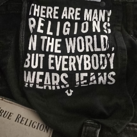 True Religion FINN FRAYED SKINNY MENS JEAN Black zippers size 28 - Picture 13 of 15